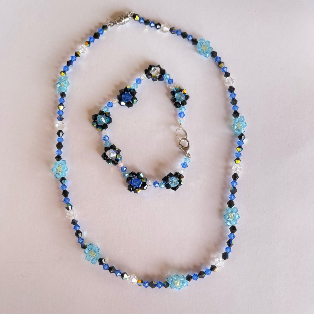 🆕Handmade Authentic Swarovski Crystal & SS925 necklace & bracelet set